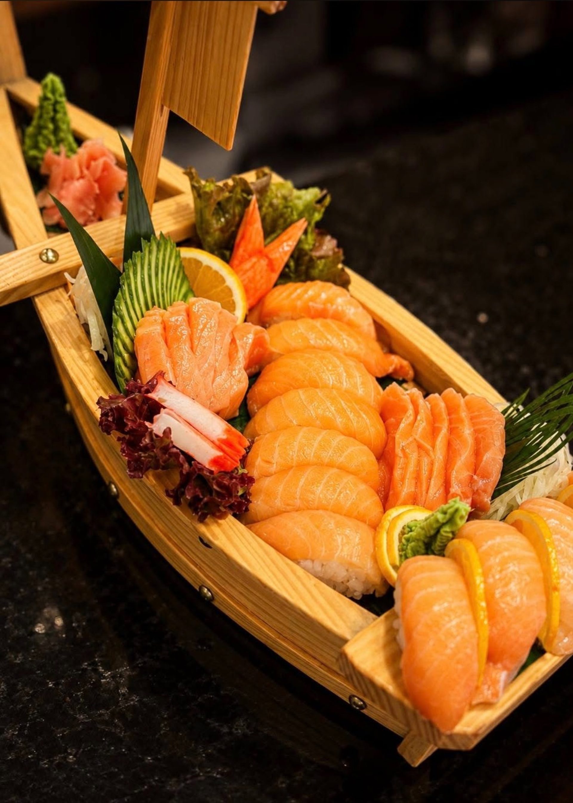 Pine Sashimi Boat Tray