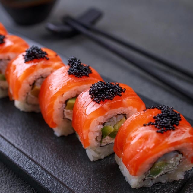 Salmon with Tobiko.